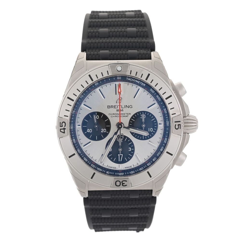 Breitling Chronomat B01 AB0134 Silver 42mm Men's Watch Full Set